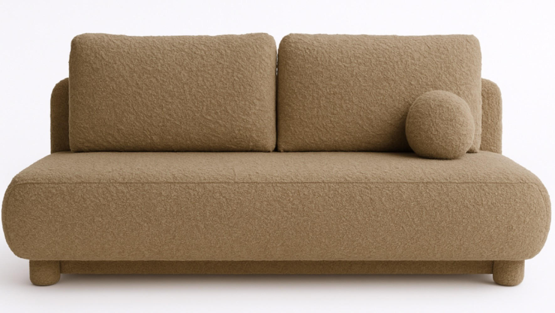 SITZSOFA Dunkelbeige MAJA Mit Schlaffunktion Boucle - Multicolor, Textil (209/96/96cm) - Sepro Meble