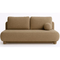 SITZSOFA Dunkelbeige MAJA Mit Schlaffunktion Boucle - Multicolor, Textil (209/96/96cm) - Sepro Meble