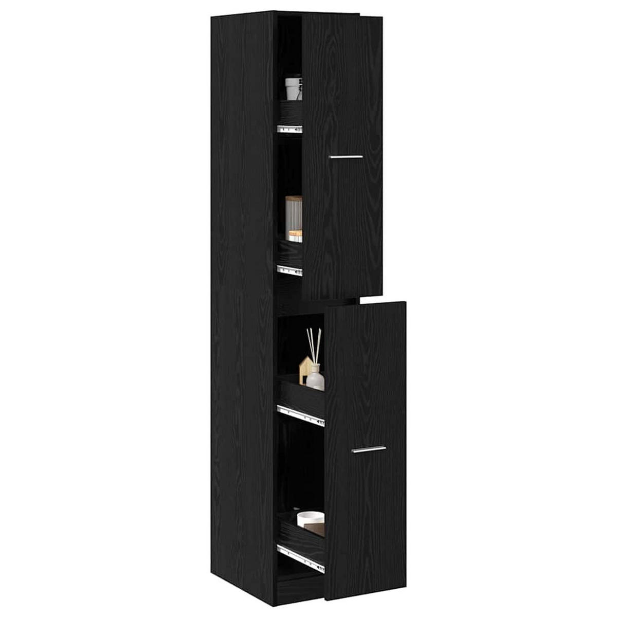 APOTHEKERSCHRANK -Muster -Muster 30/41/174,5 Cm - Schwarz, Holzwerkstoff (41/174.5/30cm) - vidaXL
