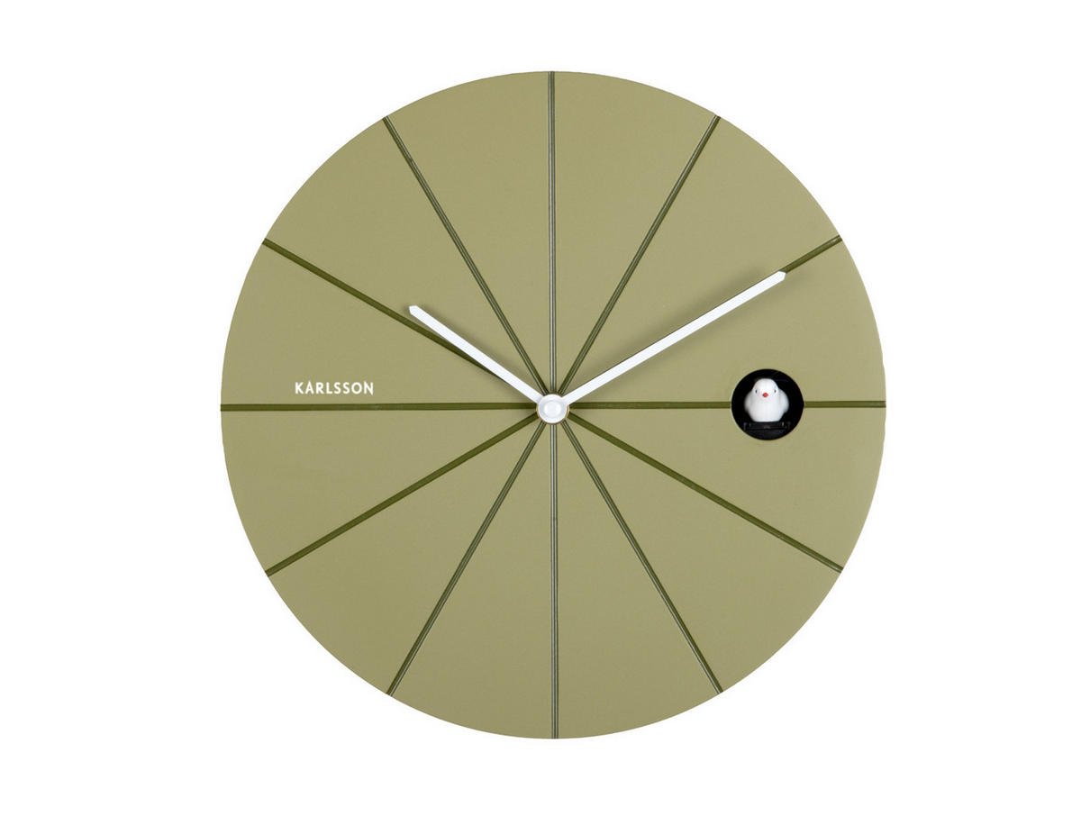 WANDUHR Destacado Cuckoo Grün 28/6/28 cm - Grün, Kunststoff (6/28/28cm) - Karlsson