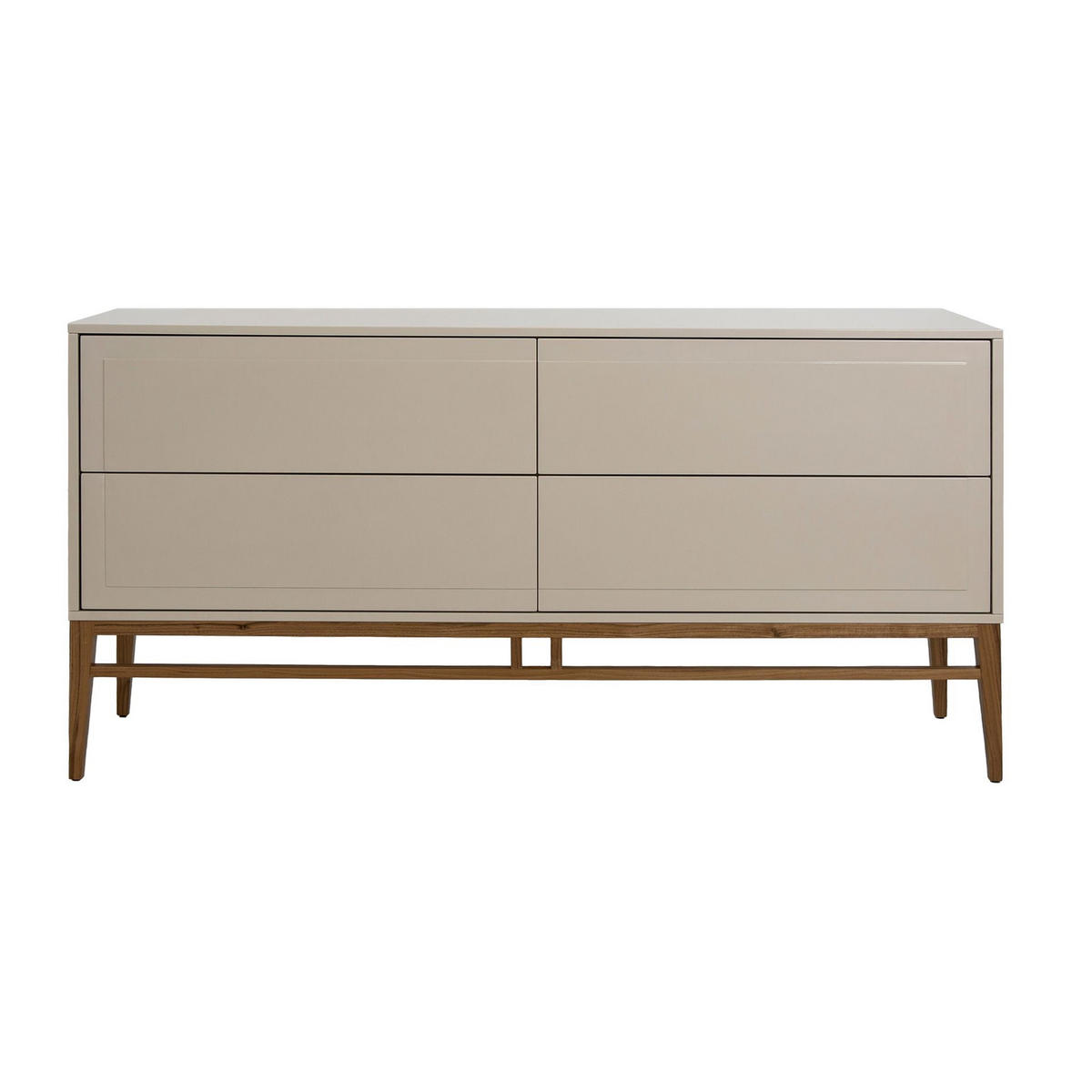 SIDEBOARD Anrichte in Beige und Nussbaumholz 160/45/80 cm - Walnussfarben/Grau, Holz (160/80/45cm) - ANGEL CERDA