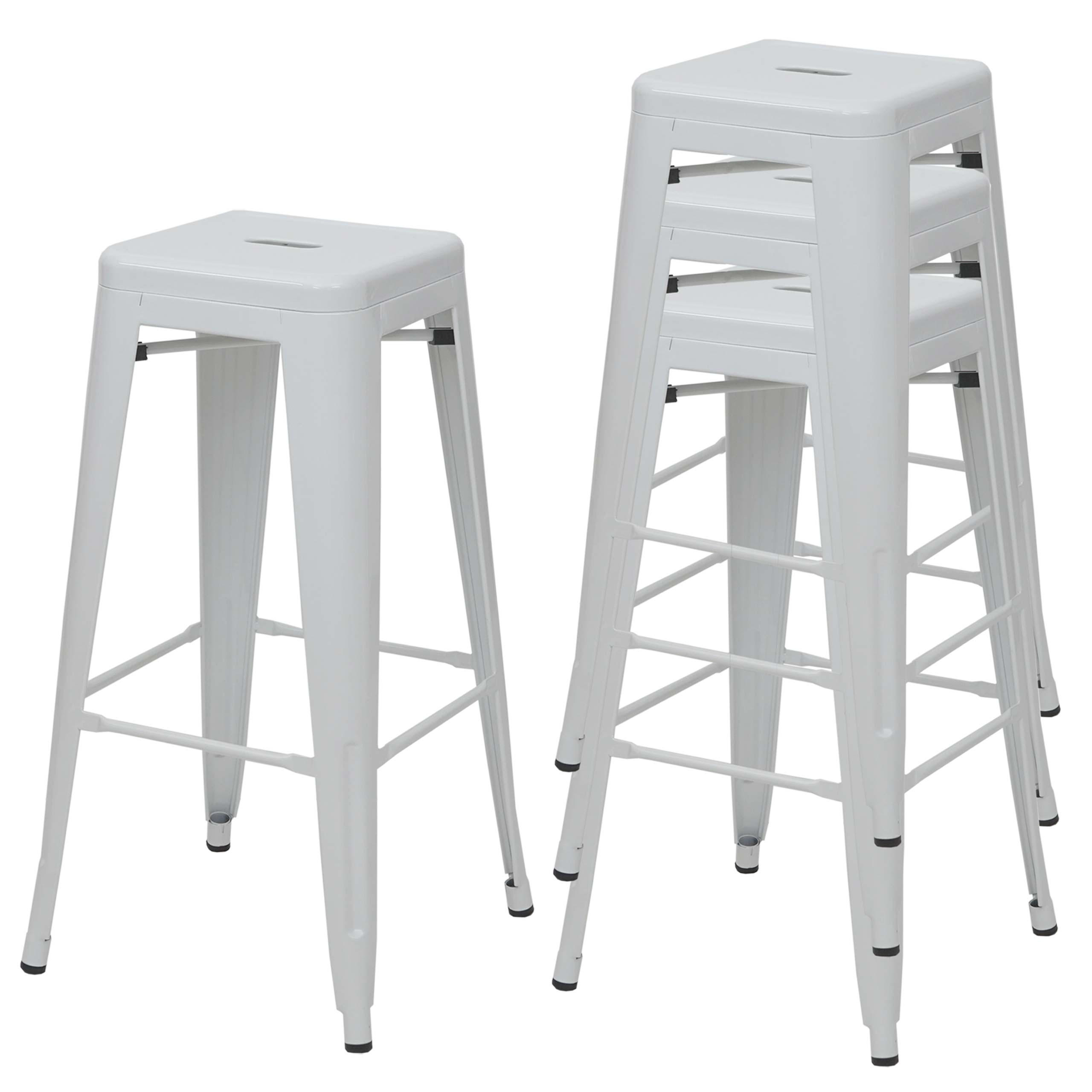 BARHOCKER METALL Weiß 4er-Set - Weiß, Metall (43/77/43cm) - MCW