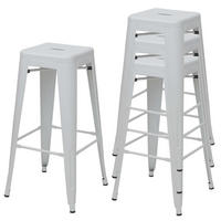 BARHOCKER METALL Weiß 4er-Set - Weiß, Metall (43/77/43cm) - MCW