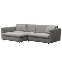 ECKSOFA mit Longchair - Schwarz/Grau, Kunststoff/Textil (290/183cm) - home24