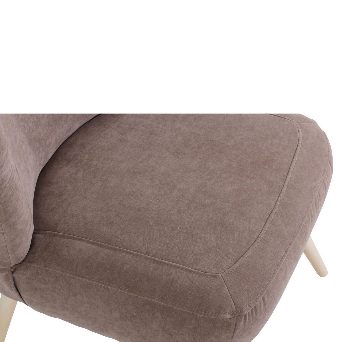 SESSEL Kathy Bezug Veloursstoff Buche natur / sahara - Beige, Kunststoff (70/86/69cm) - 58aufmkessel