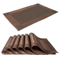 PLATZSET Untersetzer 45/30 cm (6er-Set) - Braun, Kunststoff (45/30/0.16cm) - Intirilife