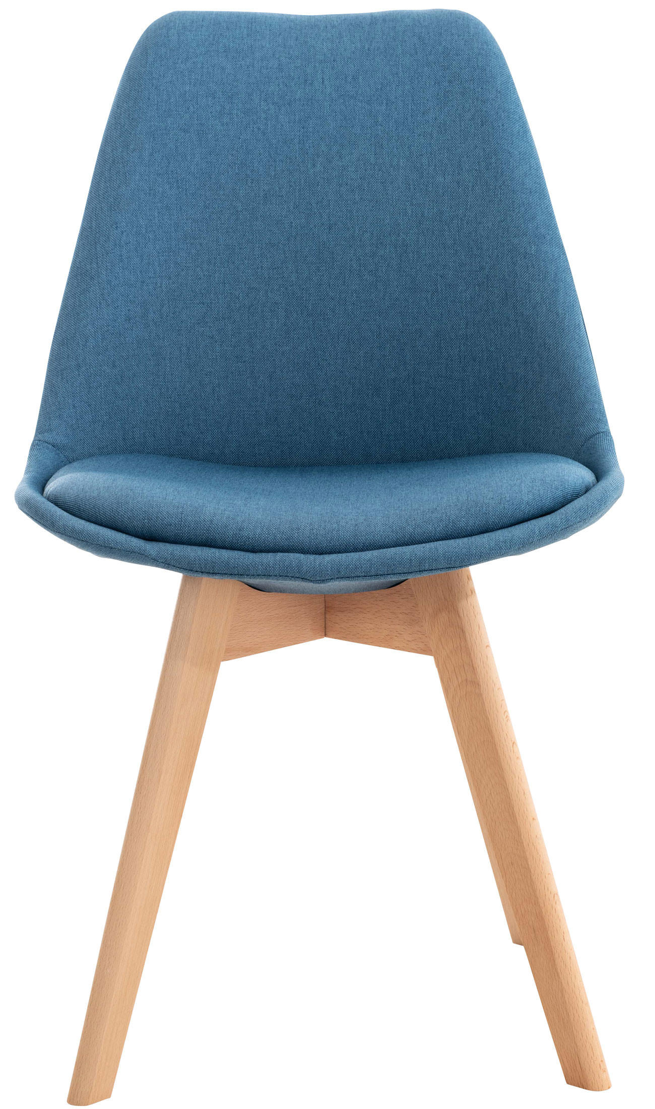 STUHL Stoff blau - Blau/Eukalyptusholzfarben, Holz/Textil (49/83/50cm) - CLP
