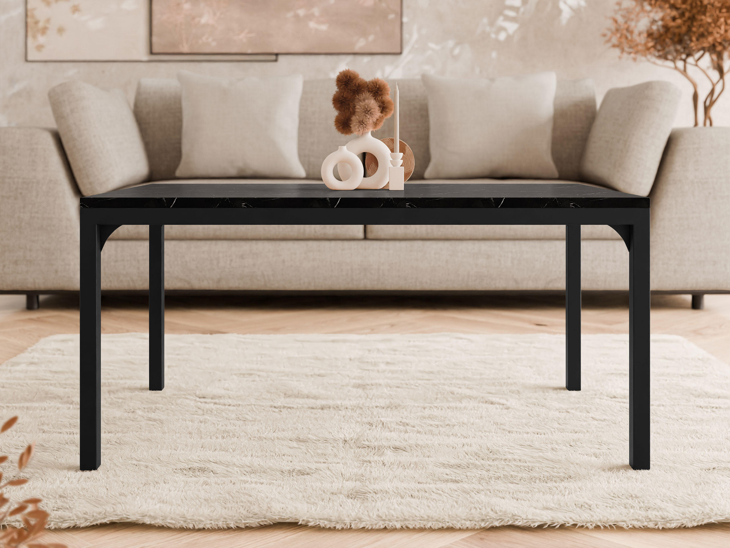 COUCHTISCH Mocca 1 - Schwarz, Holzwerkstoff/Metall (60/100/50cm) - MIRJAN24