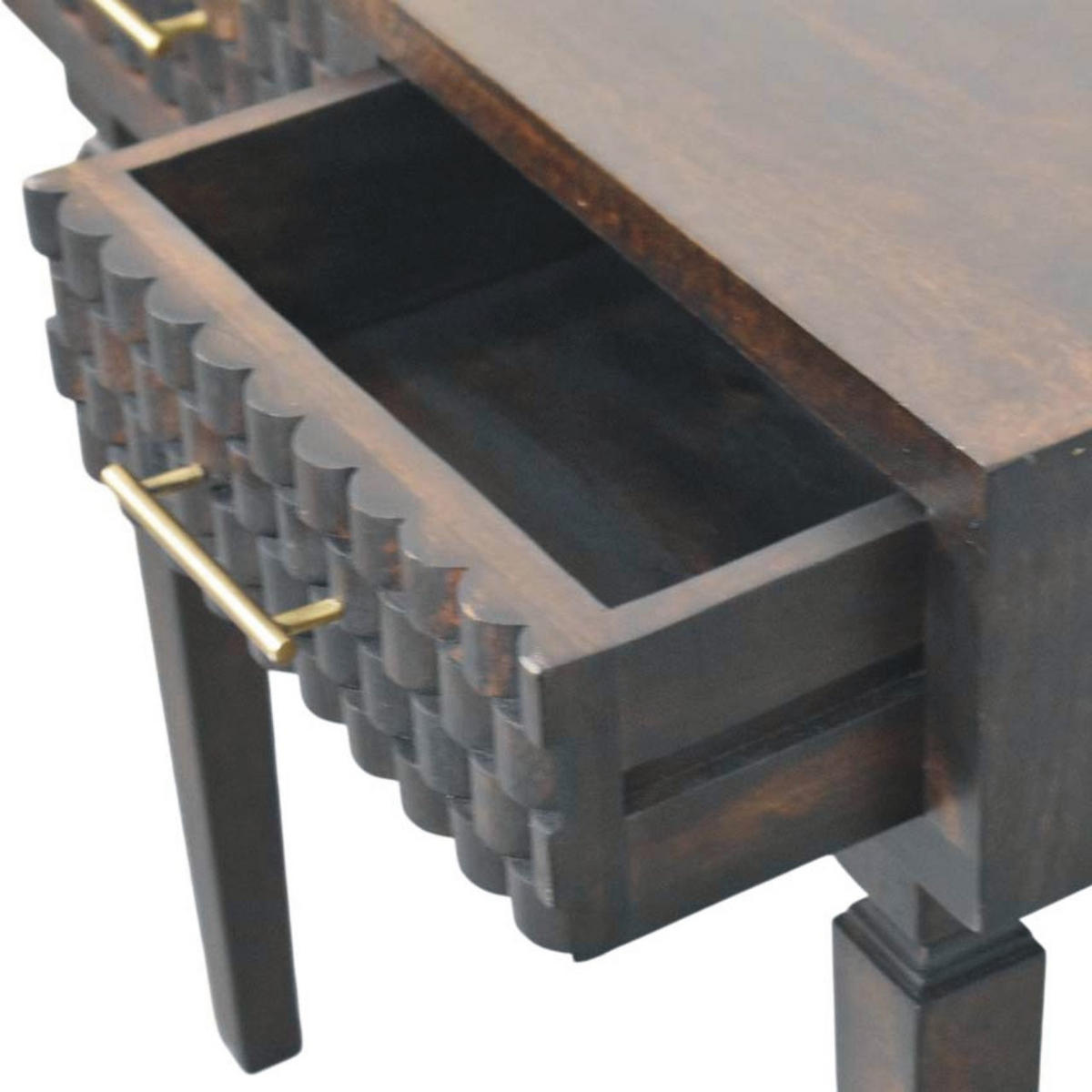 KONZOLNA miza v Rich Velvet Mocha zaključku, 2 predala, temno rjava - temno rjava, les (80/35/82cm) - Artisan Furniture