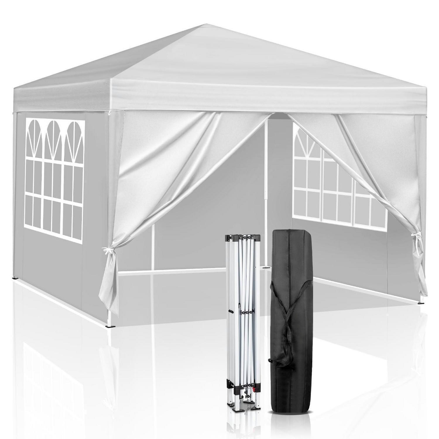POP-UP Faltpavillon 3 x 3 m mit 4 Seitenteilen, weiß - Weiß, Textil (300/255/300cm)