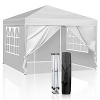 POP-UP Faltpavillon 3 x 3 m mit 4 Seitenteilen, weiß - Weiß, Textil (300/255/300cm)