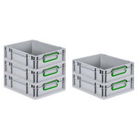 EUROBOX 5x Nextgen Color 12x30x40cm 11 Liter Griffe Grün Geschlossen - Grün, Kunststoff (30/12/40cm) - PROREGAL
