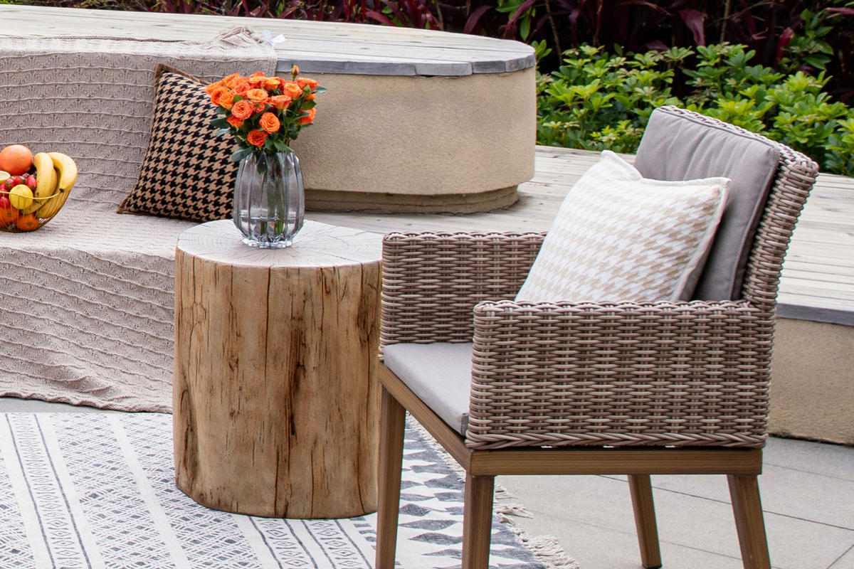 BEISTELLTISCH DAINTREE aus GF-Beton, Wetterbeständig, 49x47x51 cm - Rotbraun, Naturmaterialien (49/47/51cm) - Elementi