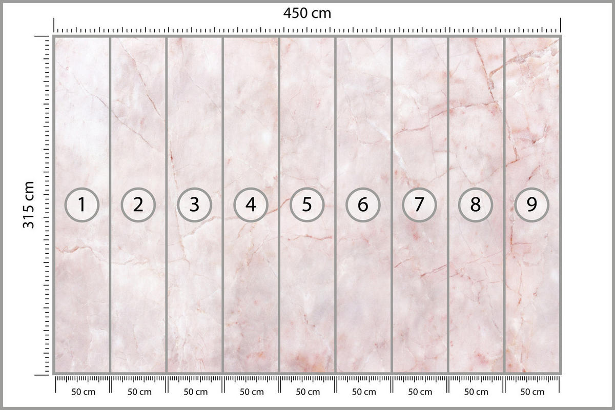FOTOTAPETA Ružový Mramor Abstrakcia Moderný Vzor 450 x 315 cm - ružová, papier (450/315cm) - Muralo