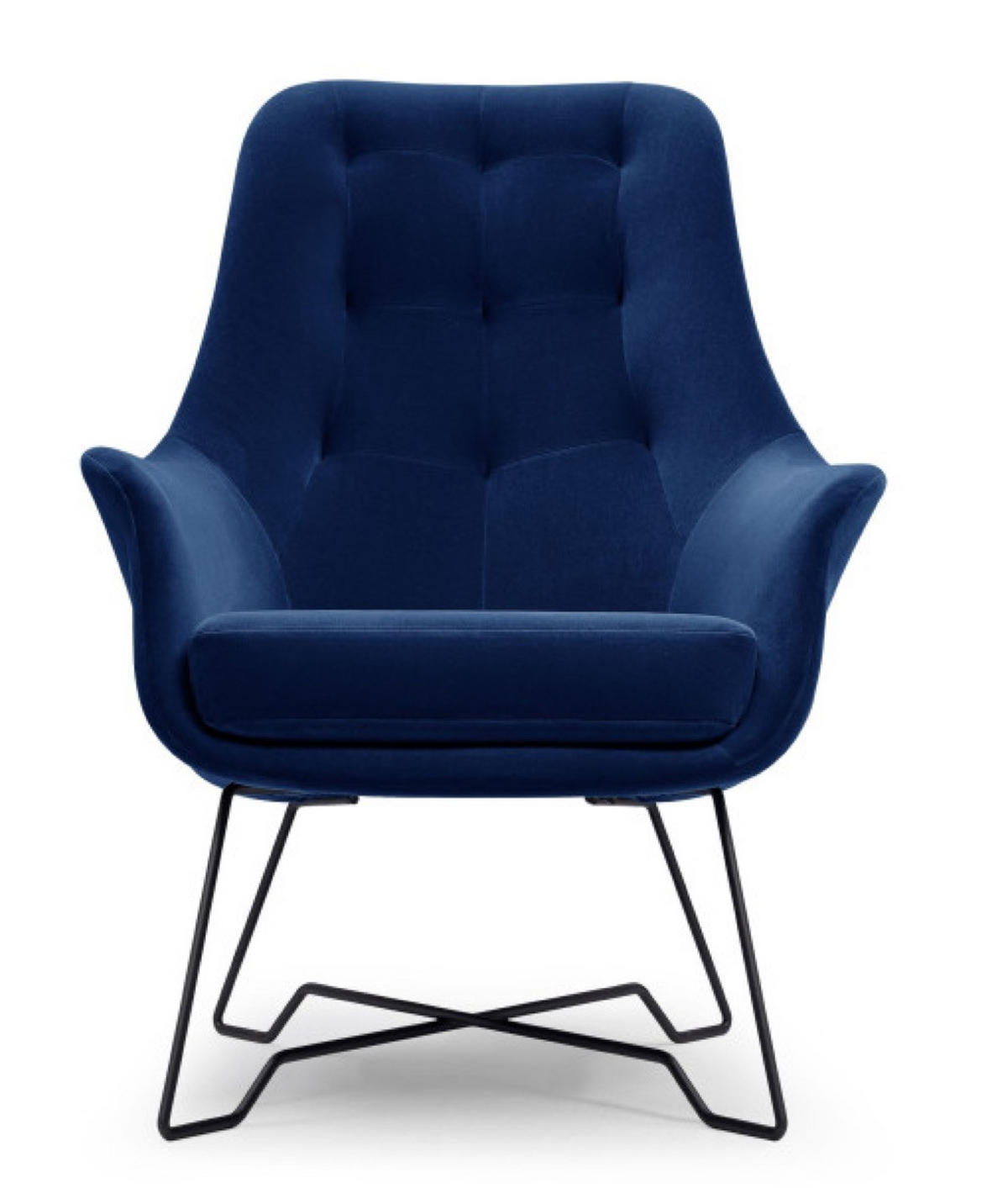 SESSEL Dunkelblau ENZO Gepolstert Mit Gepolstertem Rückenlehne - Dunkelblau, Textil (72.5/101.5/83cm) - Sepro Meble
