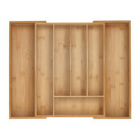 BESTECKKASTEN - Hellbraun, Holz/Kunststoff (53.5/5/43cm) - Relaxdays