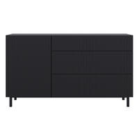 SIDEBOARD Veldio New Schwarz 140 cm - Schwarz, Holzwerkstoff/Metall (139.8/80/38cm) - Selsey