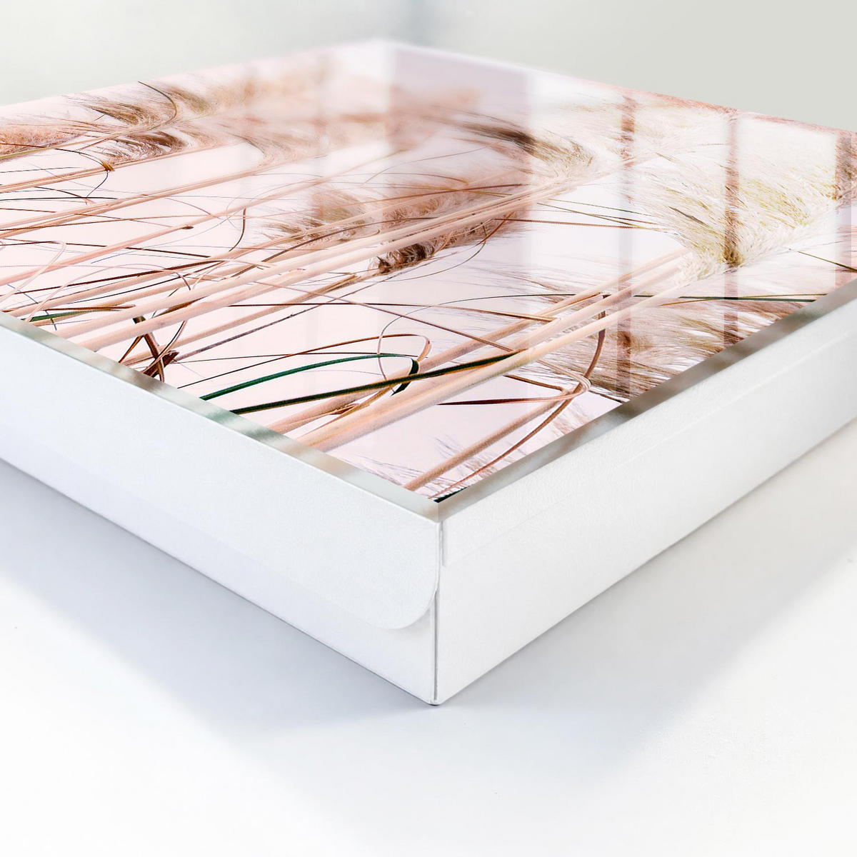 SCHLÜSSELBOX Weiß 30x30 cm – Türöffnung nach rechts - Sinnliche Natur - Beige, Metall (30/30/5cm) - TULUP