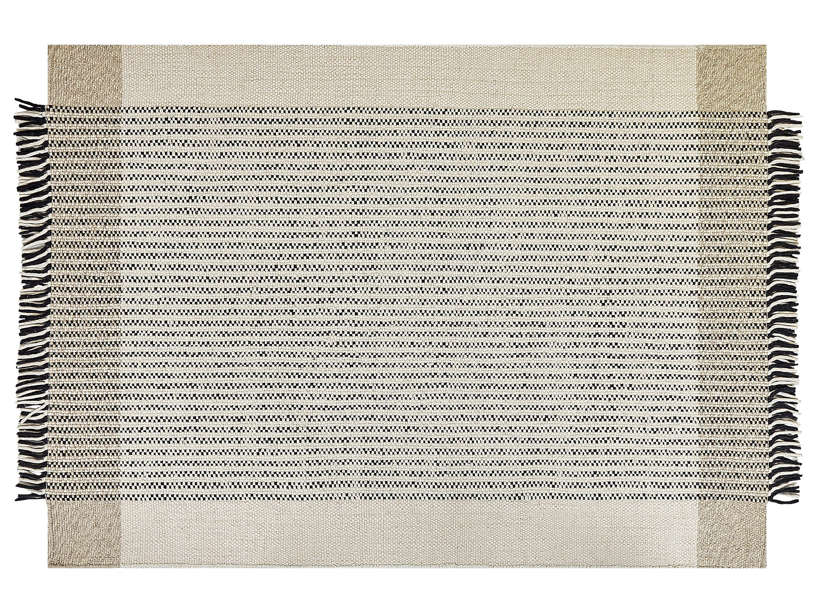 TEPPICH geflochten Divarli 230/160 cm - Beige, Textil (160/230cm) - Beliani