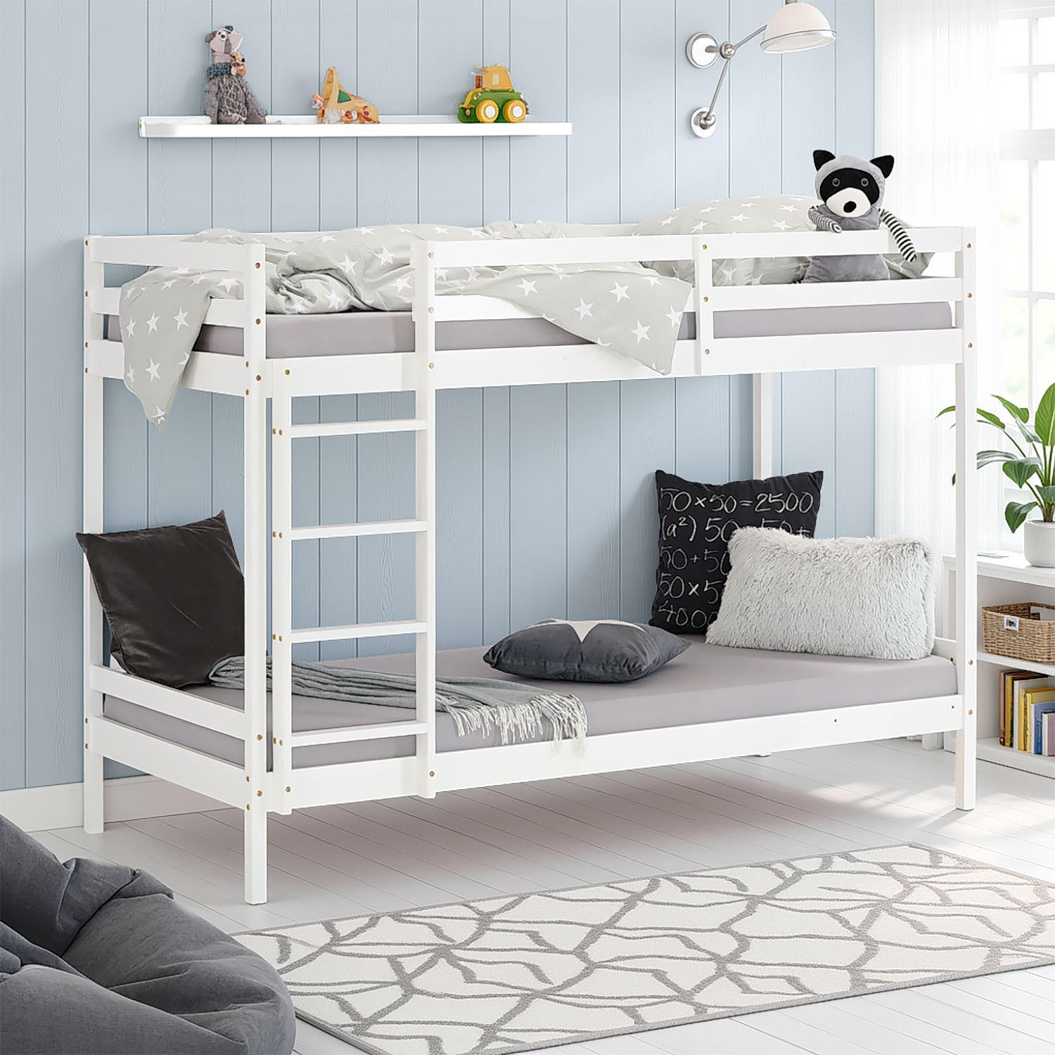 Homestyle4u Etagenbett Weiß 90x200 cm