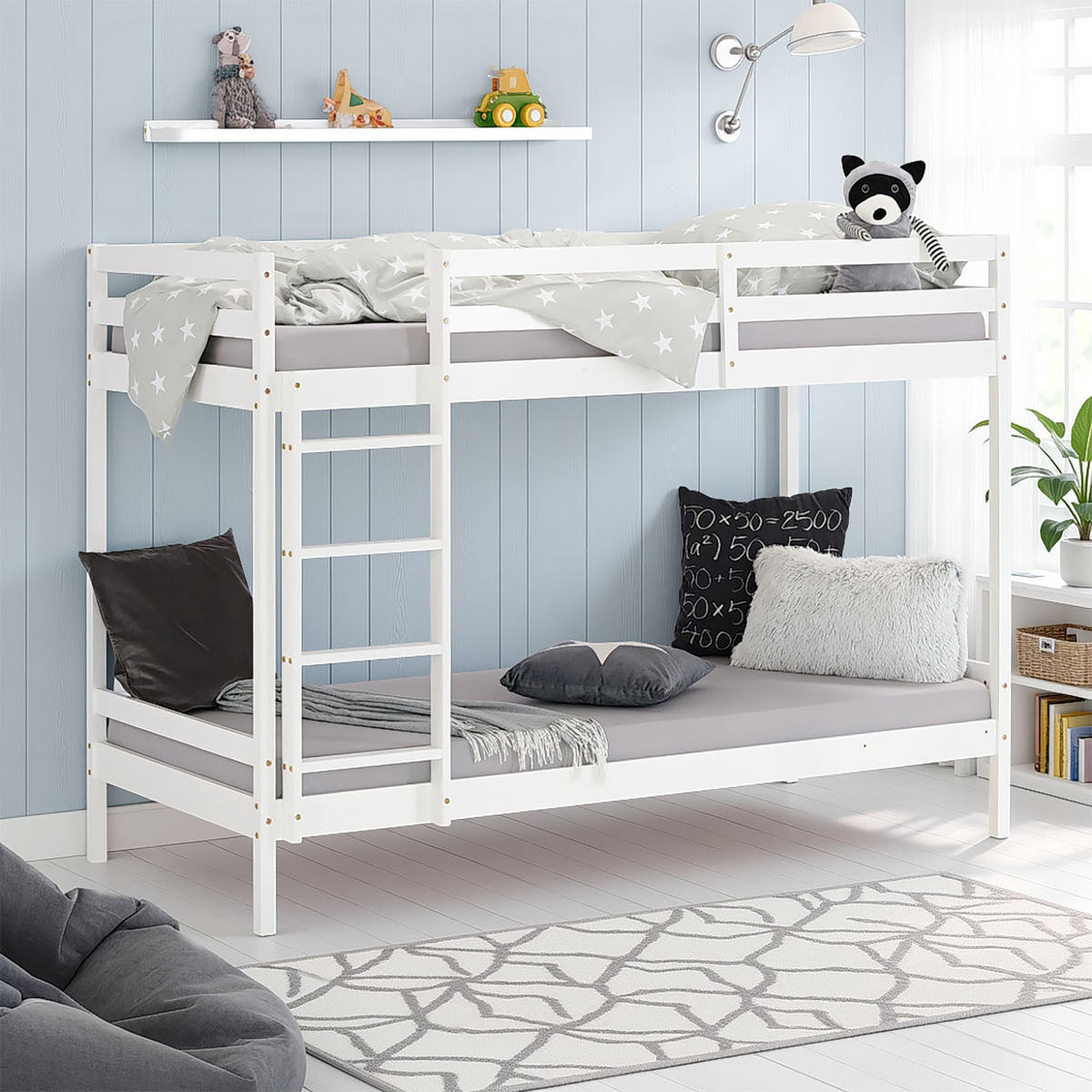 ETAGENBETT 90/200 cm Weiß - Weiß, Holz - Homestyle4u