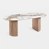 ESSTISCH Minamata 100 x 210 x 76 cm, Keramik-Tischplatte Weiß / Dunkelbraun - Weiß, Holzwerkstoff (210/100/76cm) - ebuy24