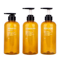 PUMPFLASCHEN-SET 3er-Pack 500ml Bernstein - Braun, Kunststoff (5/5/10cm)