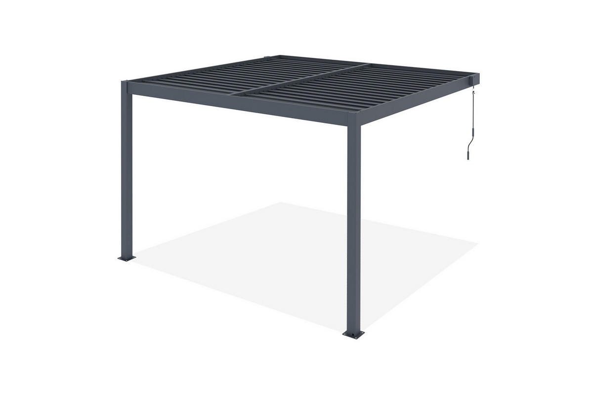 BIOKLIMATISCHE ANLEHNPERGOLA Piana Graue 3x3m Aluminium - Grau, Metall (304/218/300cm) - Cazeboo