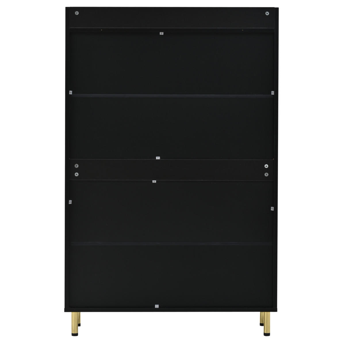 SCHUHSCHRANK aus MDF 80x23x123.5cm in Schwarz mit Anti-Kipp-Vorrichtung - Schwarz, Holzwerkstoff (80/123.5/23.5cm) - Modfu