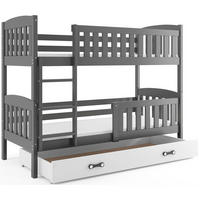 ETAGENBETT JAKOB mit Lattenrost - Weiß/Grau, Holz (90/200cm) - Interbeds