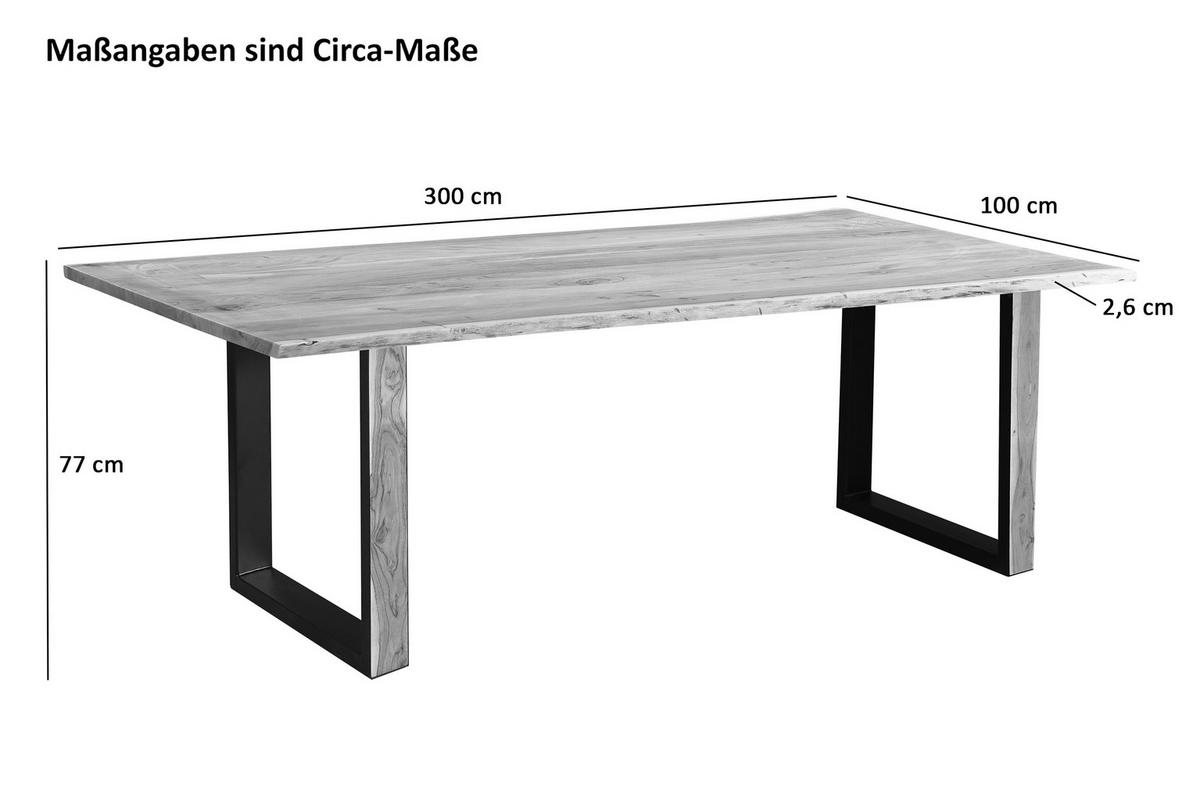 MELBOURNE - Beige/Schwarz, Holz/Metall (100/300/77cm) - SAM