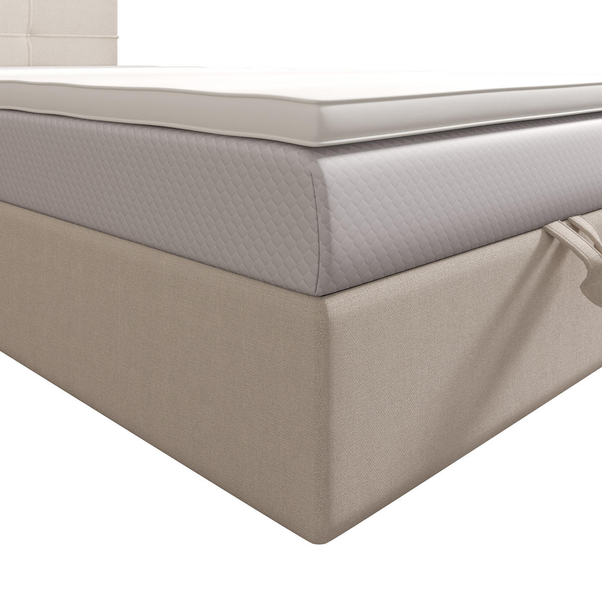 BOXBETT DUO 1 100x200 Cosmic 10, mit Matratze H3 und Topper, Beige - Beige, Holz/Kunststoff (100/200cm) - Bedante
