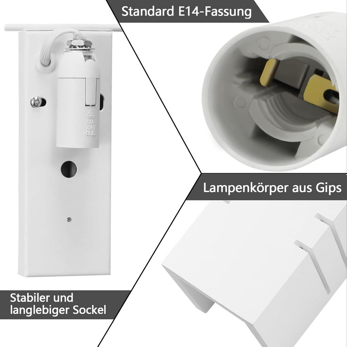 WANDLEUCHTE Llyxh 9.5/9.0/24.5 cm - Weiß, Metall (9.5/9/24.5cm) - ZMH