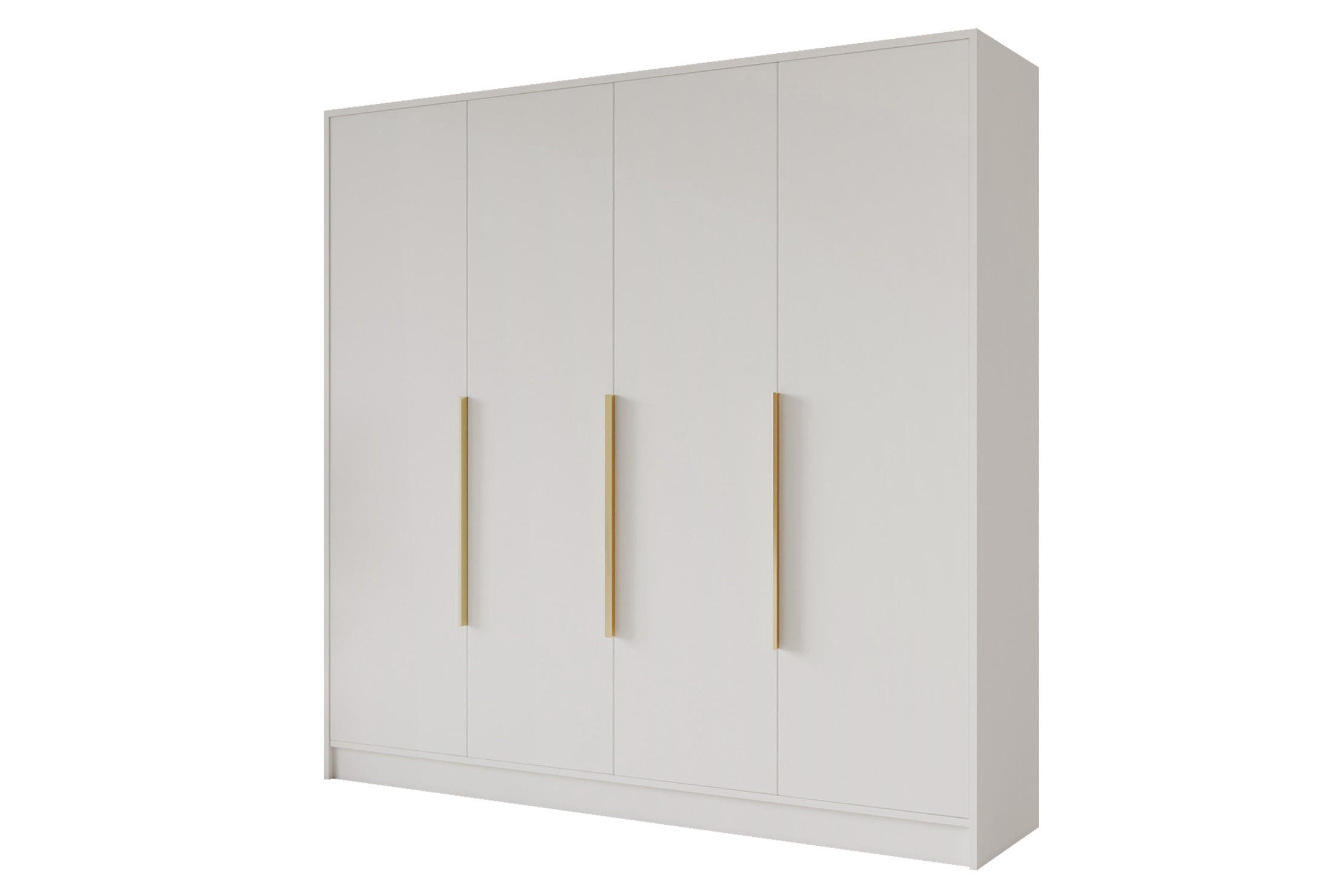 KLEIDERSCHRANK - PORTO - 200 - Weiß - Goldfarben/Weiß, Holzwerkstoff (200/200/51cm) - ALTDECOR