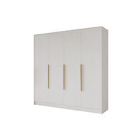 KLEIDERSCHRANK - PORTO - 200 - Weiß - Goldfarben/Weiß, Holzwerkstoff (200/200/51cm) - ALTDECOR