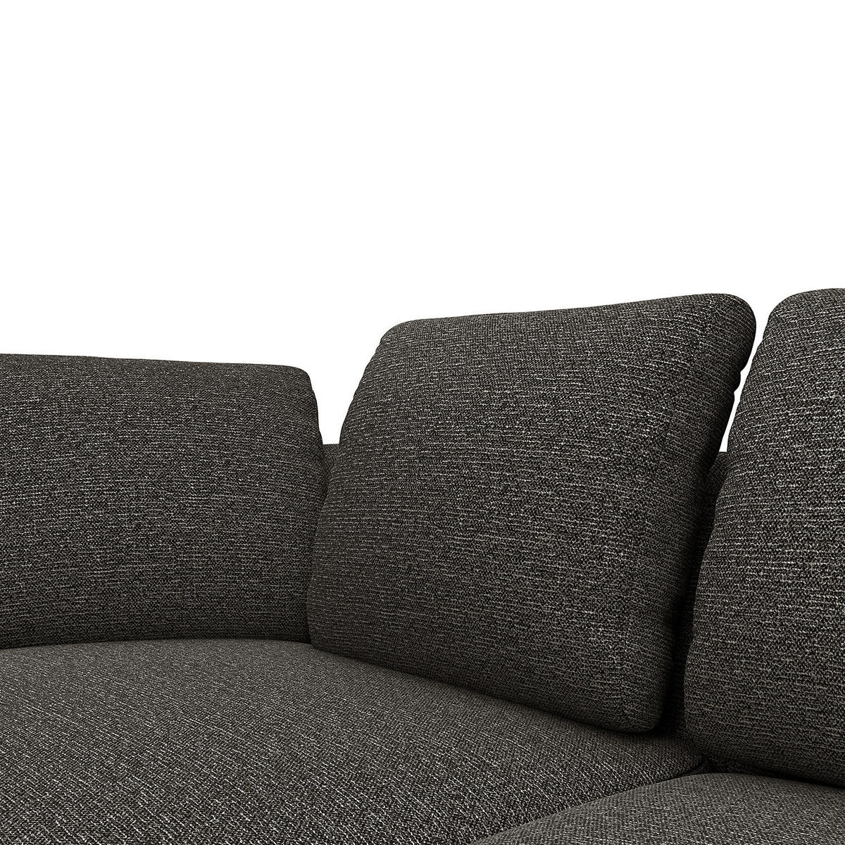 ECKSOFA mit Longchair - Anthrazit/Schwarz, Kunststoff/Textil (217/146cm) - home24