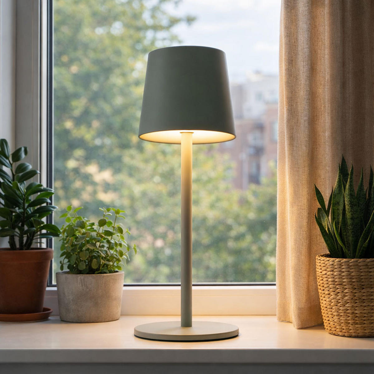 LED AUSSENLEUCHTE Vancouver blassgrün matt 2er Set - Grün, Metall (8.5/8.5/28cm) - Globo Lighting