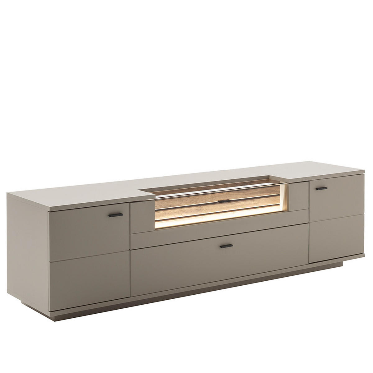 WOHNZIMMER-SET 4-TLG. Liezen-05 - Grau, Holzwerkstoff (670/177/60cm) - Lomado
