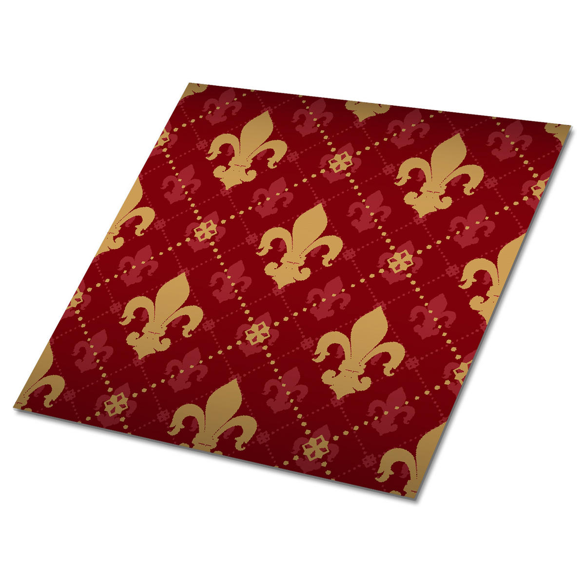 FLIESENAUFKLEBER 9 Stück 30x30 cm selbstklebend Königliche Lilien - Rot, Textil (30/1.6/30cm) - TULUP