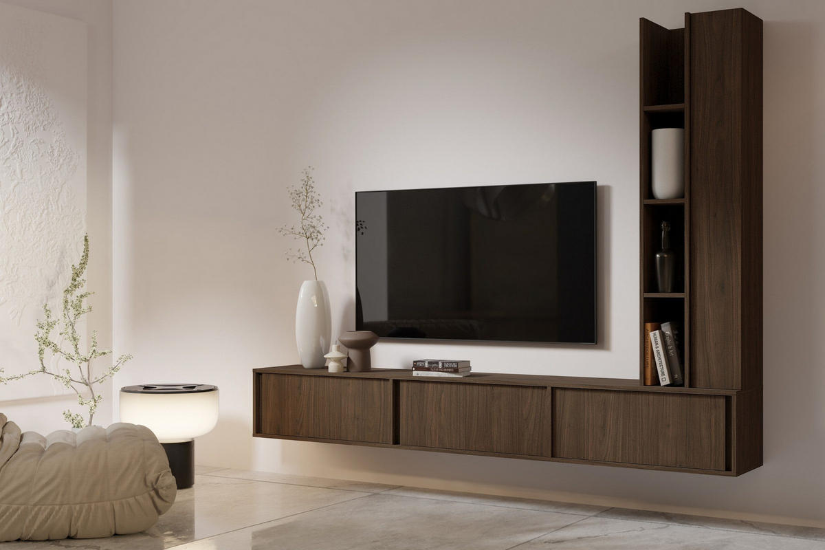 HÄNGEREGAL VELORA 40/145/30 cm in Villa-Nussbaum - Braun, Holzwerkstoff (40/145/30cm) - Deine Möbel 24