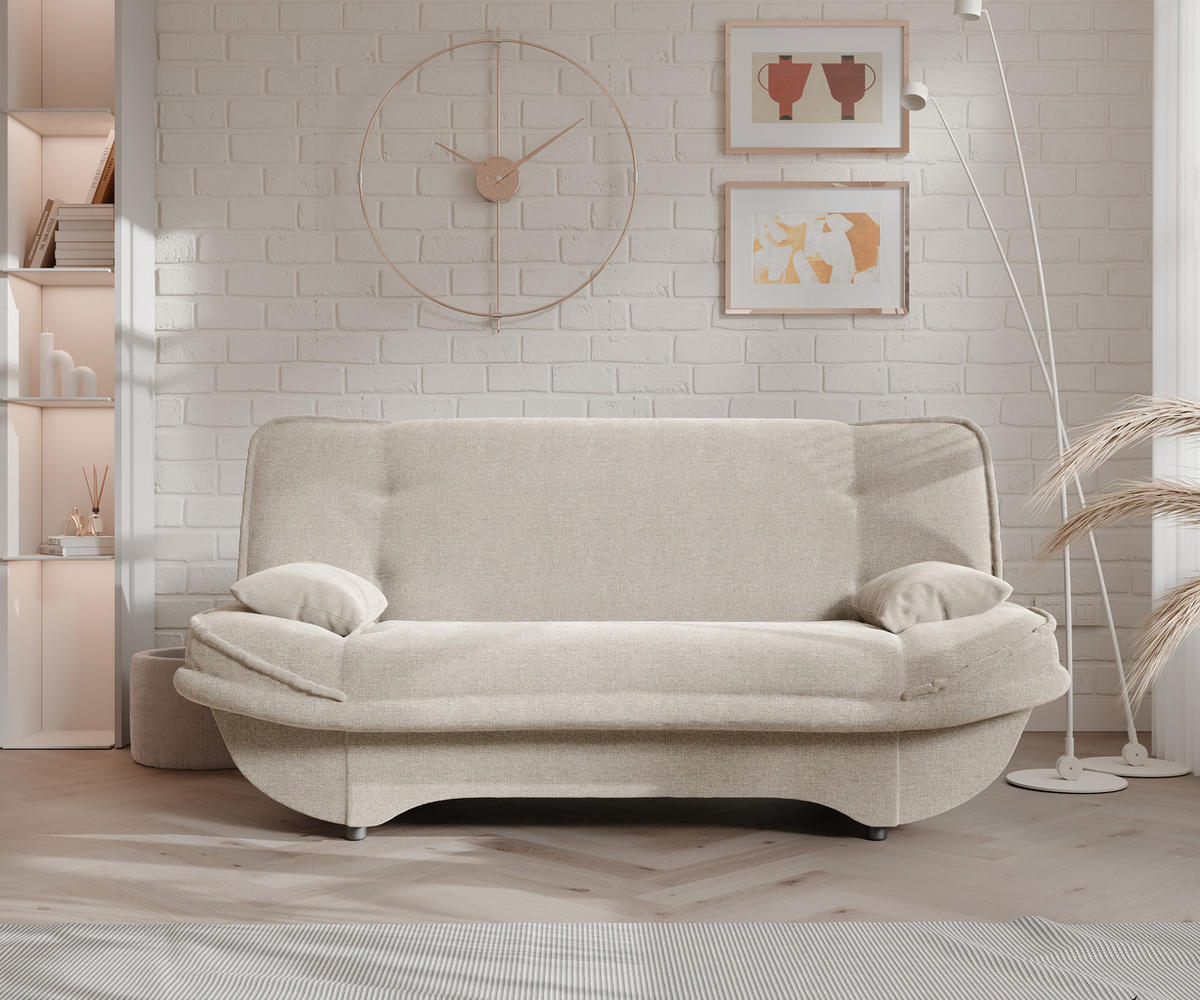 SCHLAFSOFA ORLIN mit Bettkasten Creme - Creme, Holzwerkstoff/Kunststoff (200/85/90cm) - Idohome