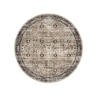 VINTAGE-TEPPICH George waschbar ø 120 cm rund - Taupe/Anthrazit, Kunststoff (120/120cm) - benuta