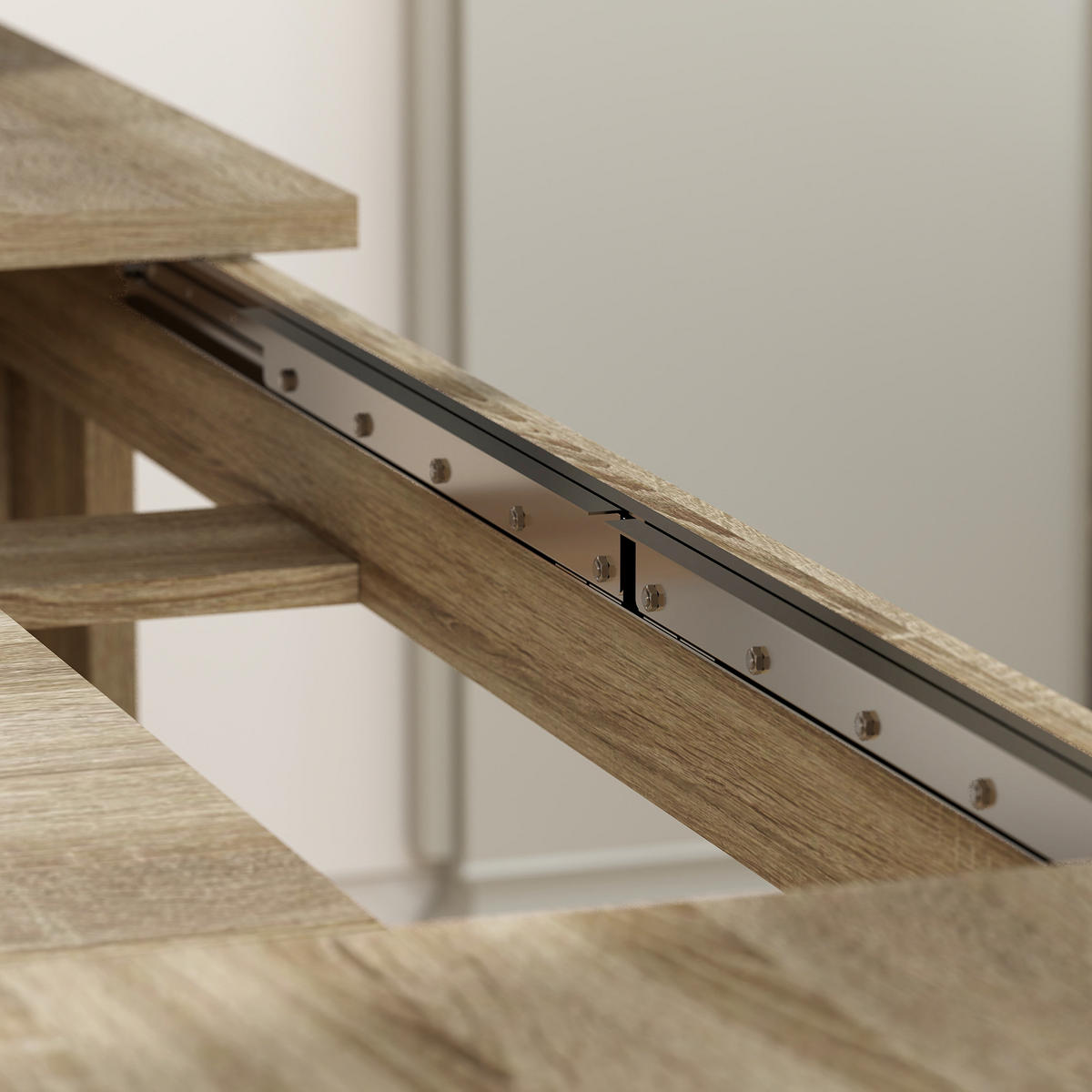 ESSTISCH ausziehbar 180-260 x 90 cm Küchentisch für 8-10 Personen, Eiche - Eichefarben, Holzwerkstoff (260/90/76.6cm) - HOMCOM