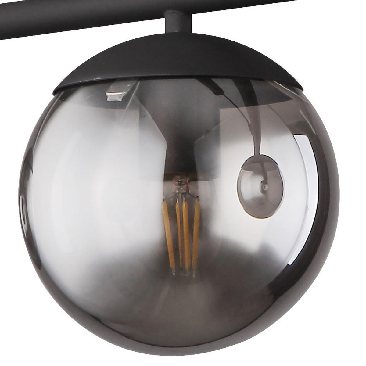 HÄNGELEUCHTE Glas Rauchfarben Schwarz-Matt - Grau, Glas (90/15/120cm) - Globo Lighting