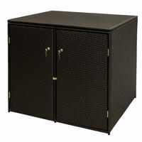 MÜLLTONNENBOX Belfast für 2 Tonnen bis 240L - Mülltonnenverkleidung aus Metall und Polyrattan mocca. BxTxH: 150x78x123 cm - Braun, Metall (150/123/78cm) - TPFGarden