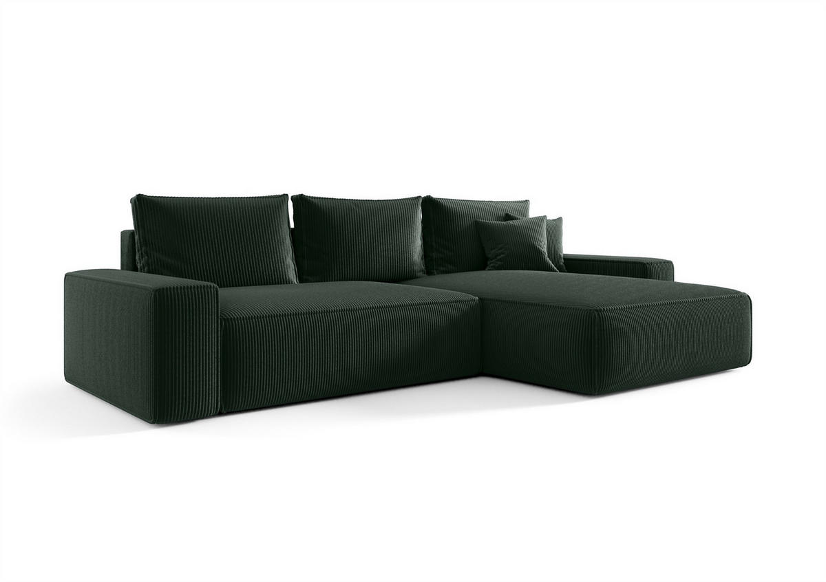 ECKSOFA Walken Mit Schlaffunktion - Grün, Holzwerkstoff/Textil (280/185cm) - Fun Möbel