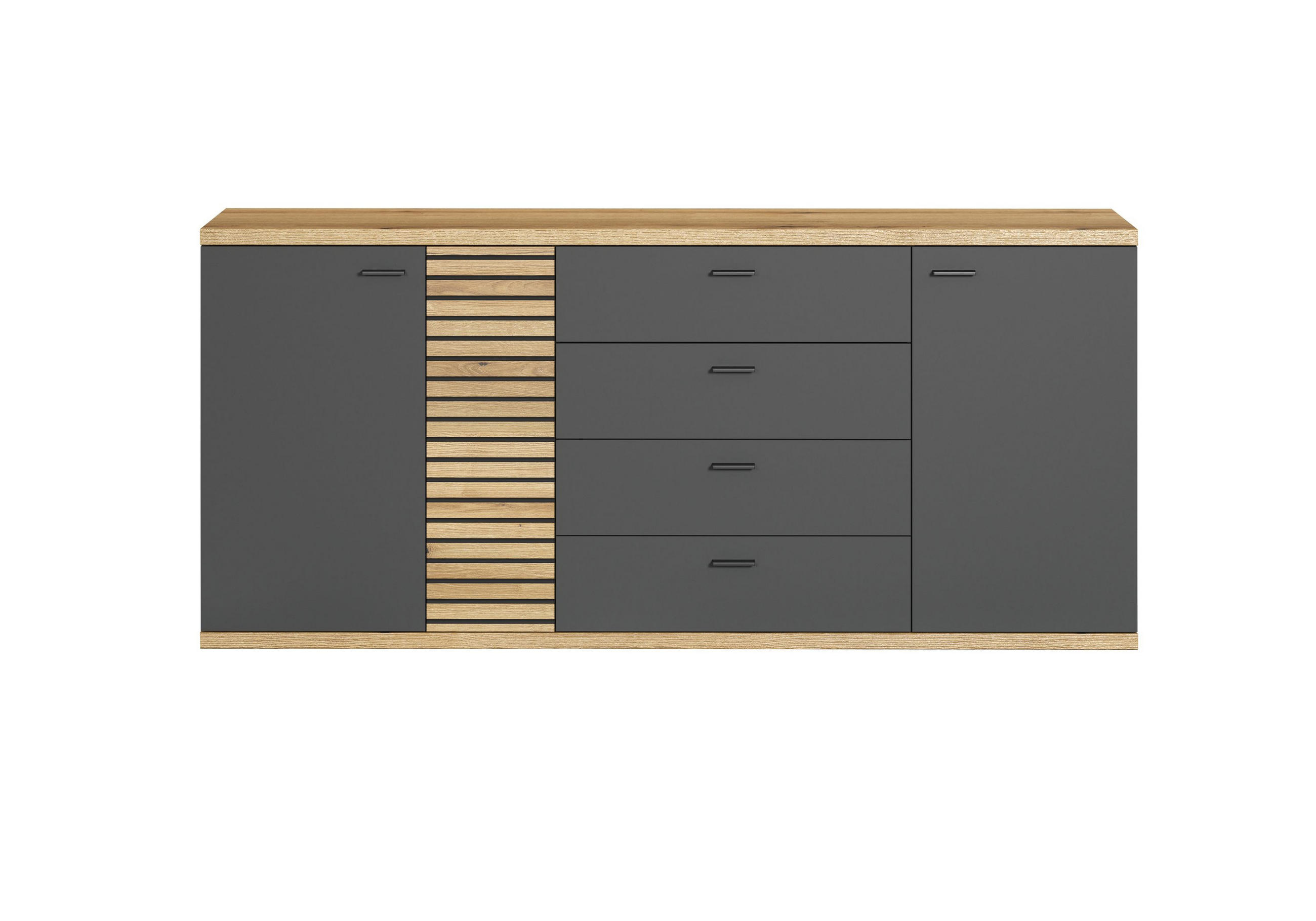 Trendteam Sideboard Anthrazit 186x85x42 cm