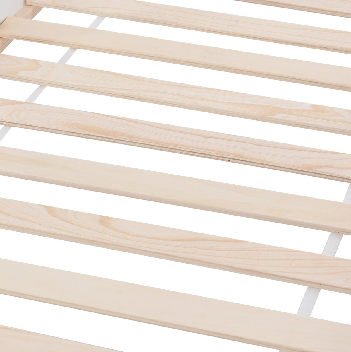 POSTELJA v obliki hiše 90/200 cm bela z zaščitno ograjo in zadnjo polico iz bora - bela, leseni material (90/200cm) - OKWISH