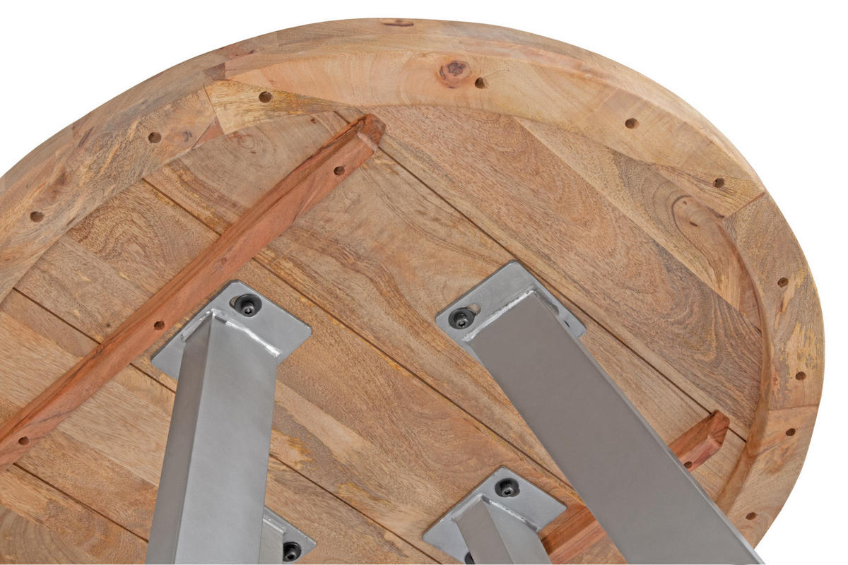 ESSTISCH ADELINA - Beige/Silberfarben, Holz/Metall (140/140/77cm) - SAM