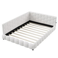 POLSTERBETT 140x200 cm mit LED, USB, Lattenrost, Weiß - Weiß, Holz (140/200cm)